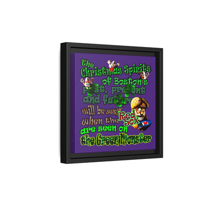 christmas spirits of boston - framed canvas art (purple)