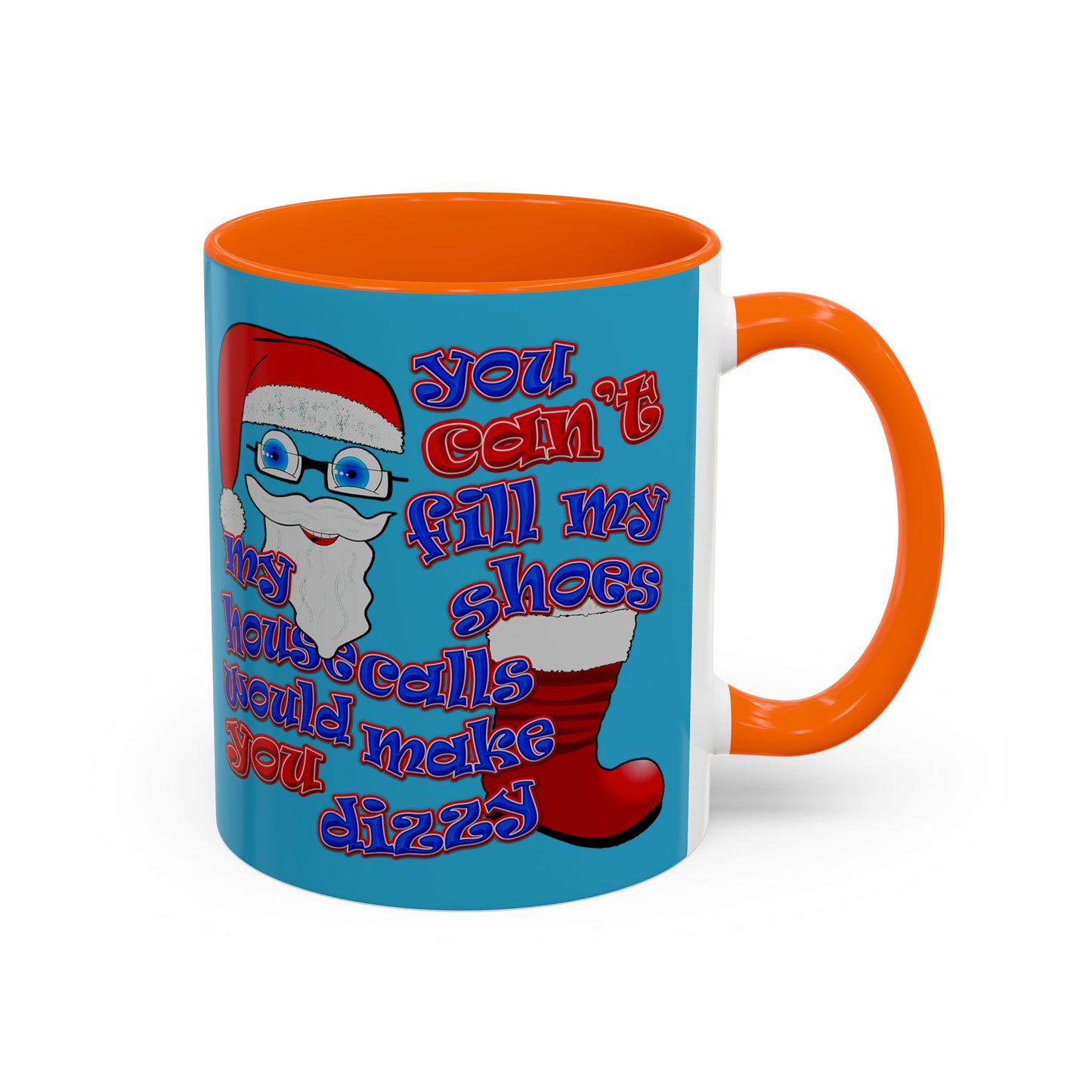 santa's shoes - Accent Mug (turquoise)