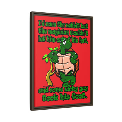 turtle race - framed canvas art (red)