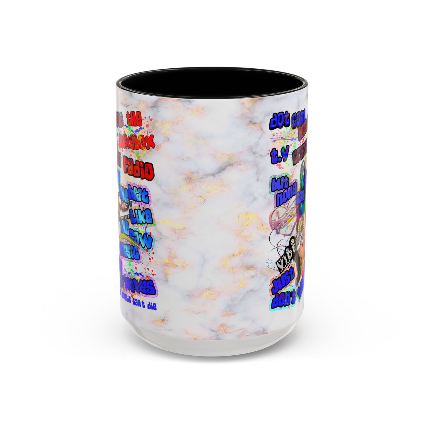 drop the beat - Accent Mug (white marble)