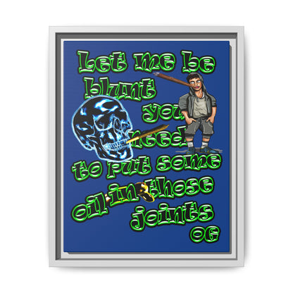 og - framed canvas art (dark blue)