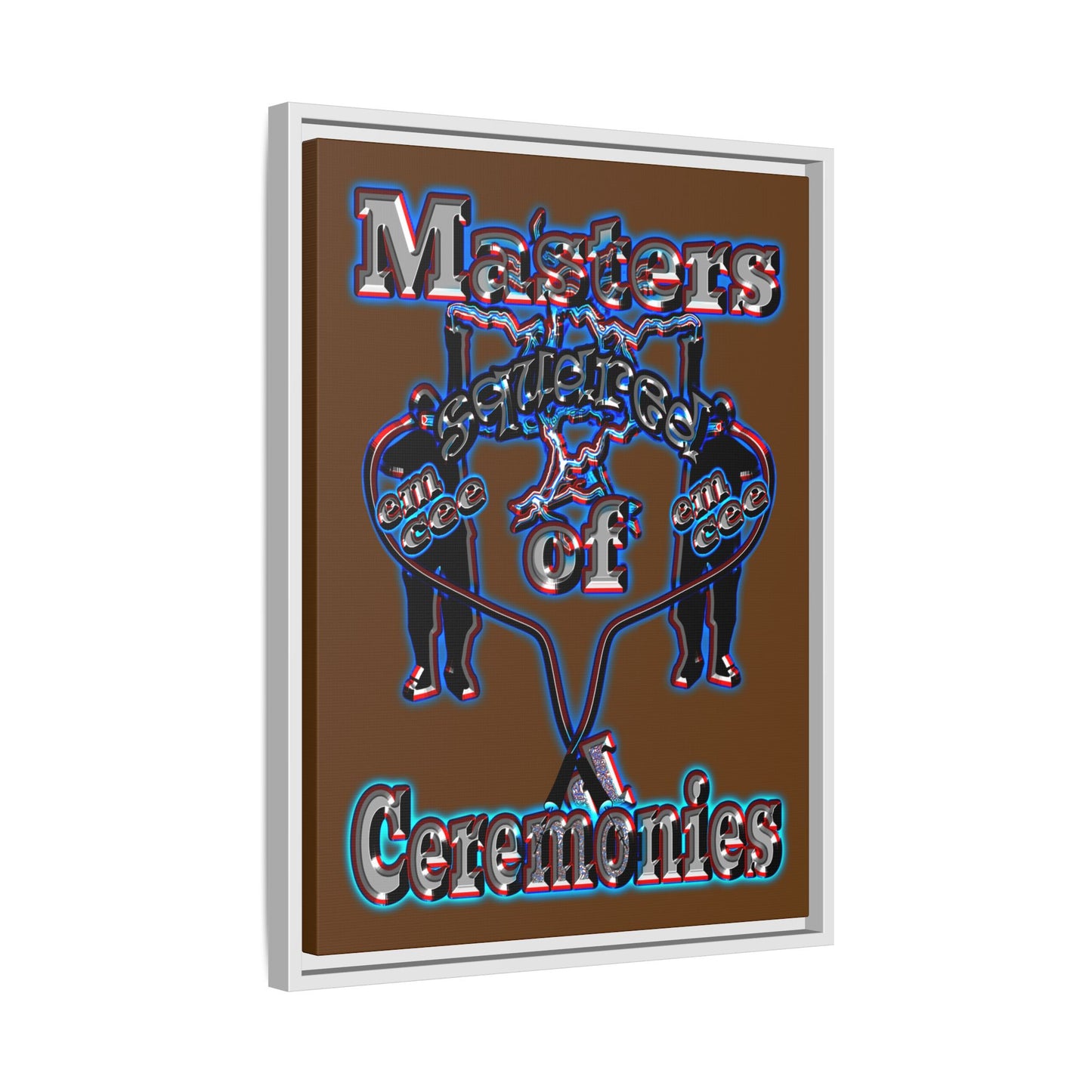 em cee squared - framed canvas art (brown)