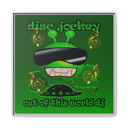 disc jockey - framed canvas art (logo green)