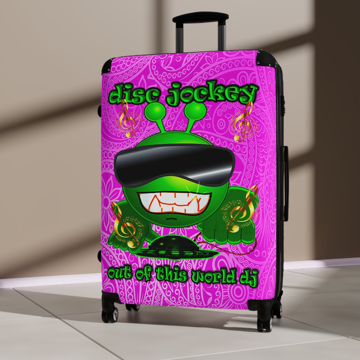 disc jockey - Suitcase (pink swirl)