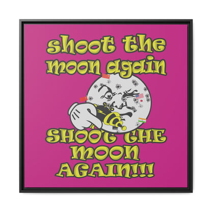 shoot the moon again - framed canvas art (pink)