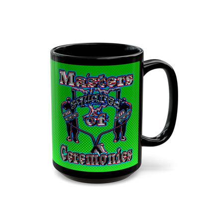 em cee squared - Black Mug (logo green)