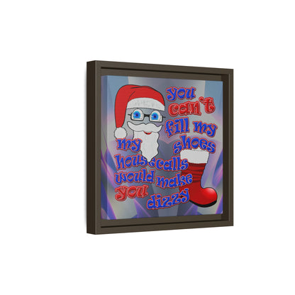 santa's shoes - framed canvas art (grey-pink wave)