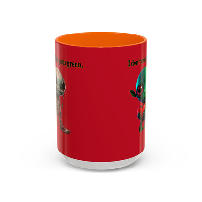 I don't care that your grey - Accent Mug (dark red)