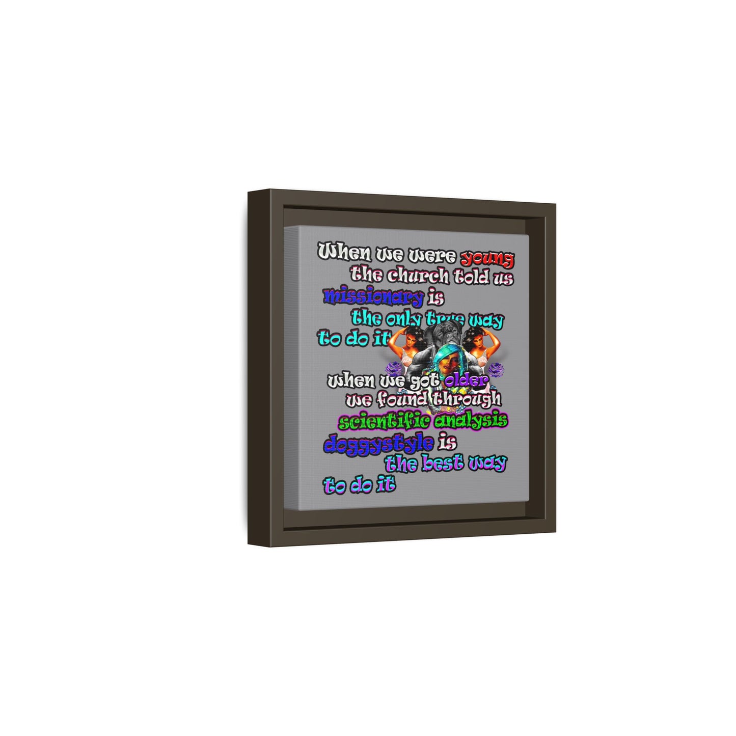 doggystyle - framed canvas art (grey)