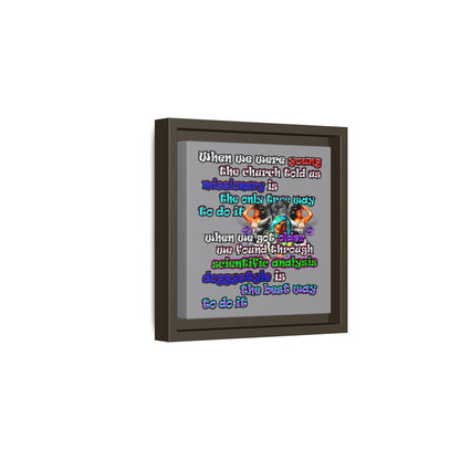 doggystyle - framed canvas art (grey)