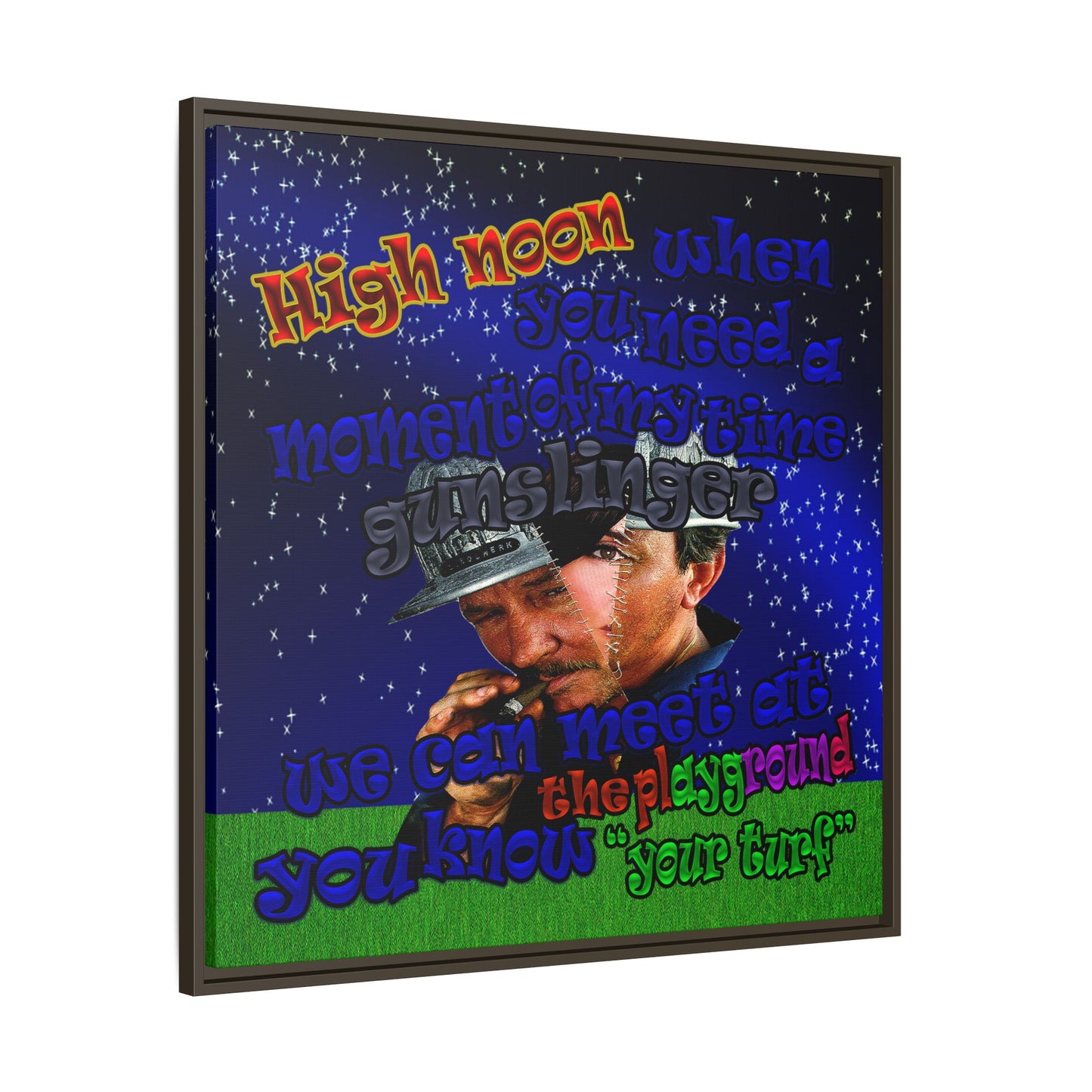 high noon - framed canvas art ('snoops' background)