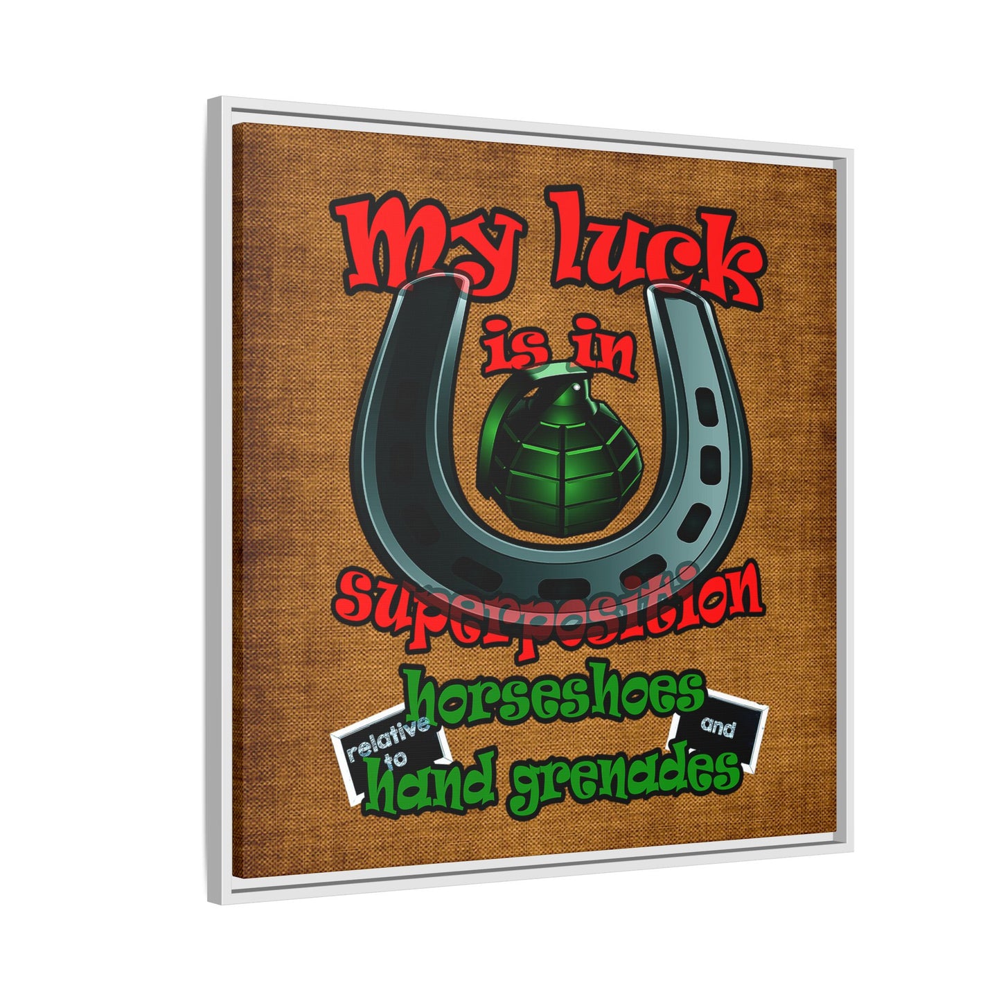 my luck - framed canvas art (brown papyrus)