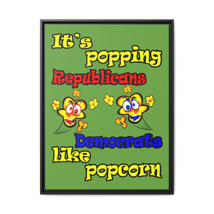 popping like popcorn - framed canvas art (green)