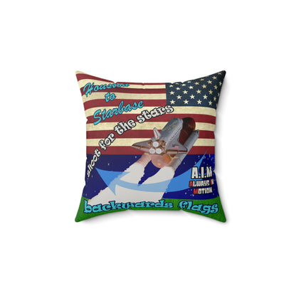 shoot for the stars - Faux Suede Square Pillow - ('snoops' background)