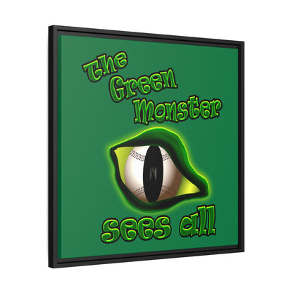 green monster - framed canvas art (dark green)