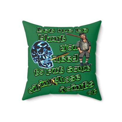 og - Faux Suede Square Pillow - (dark green)