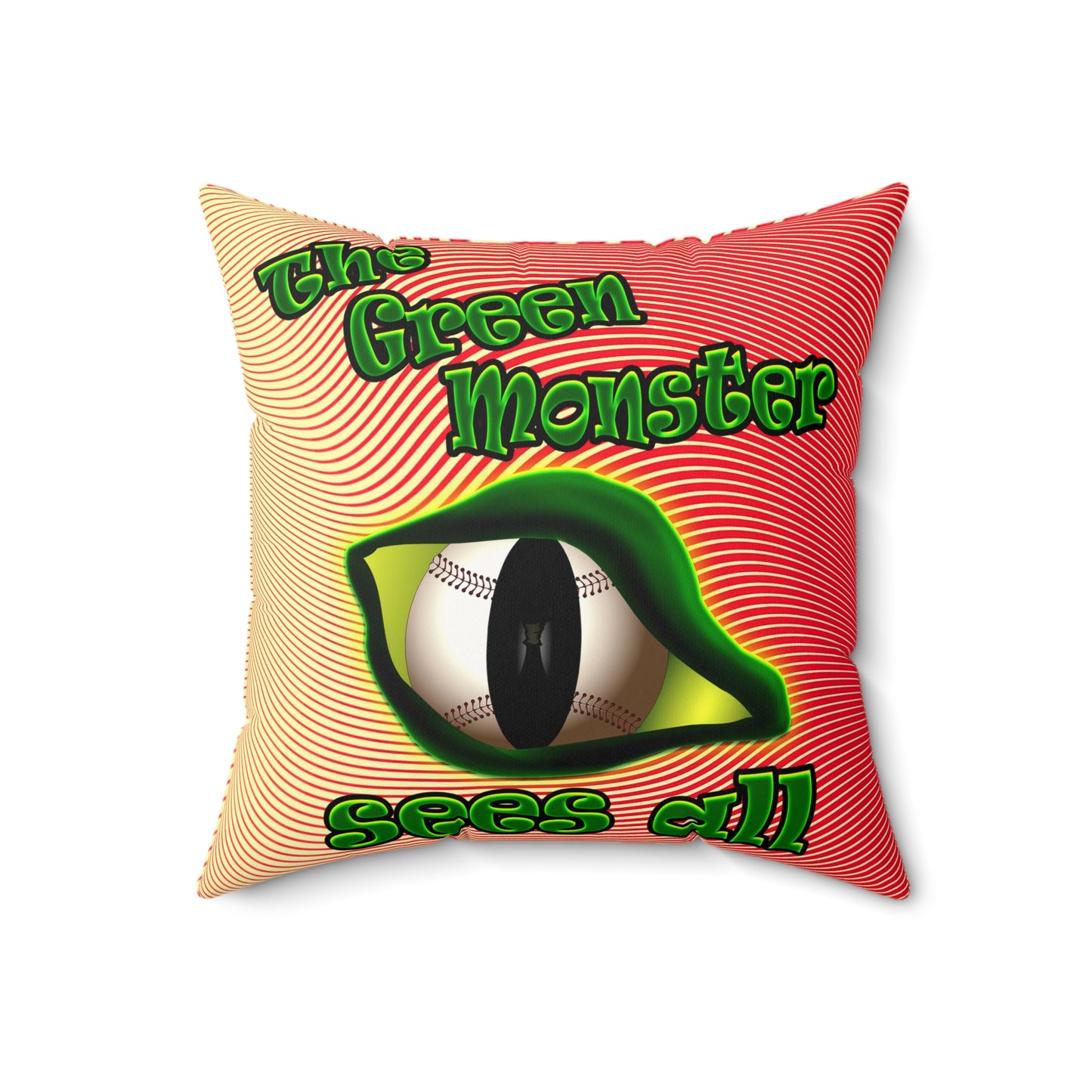green monster - Faux Suede Square Pillow - (yellow-orange wave)