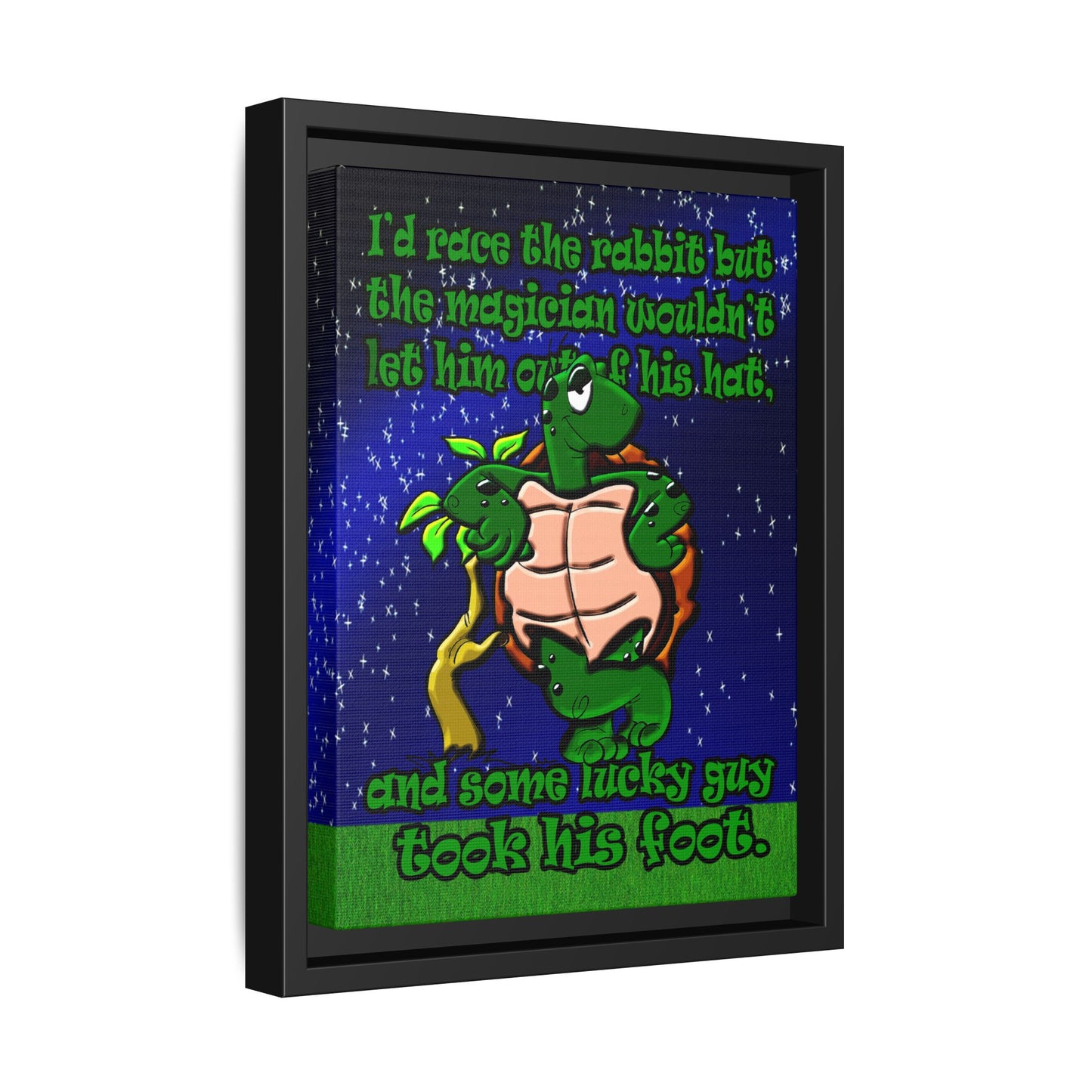 turtle race - framed canvas art ('snoops' background)
