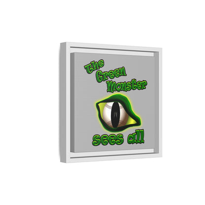 green monster - framed canvas art (light grey)