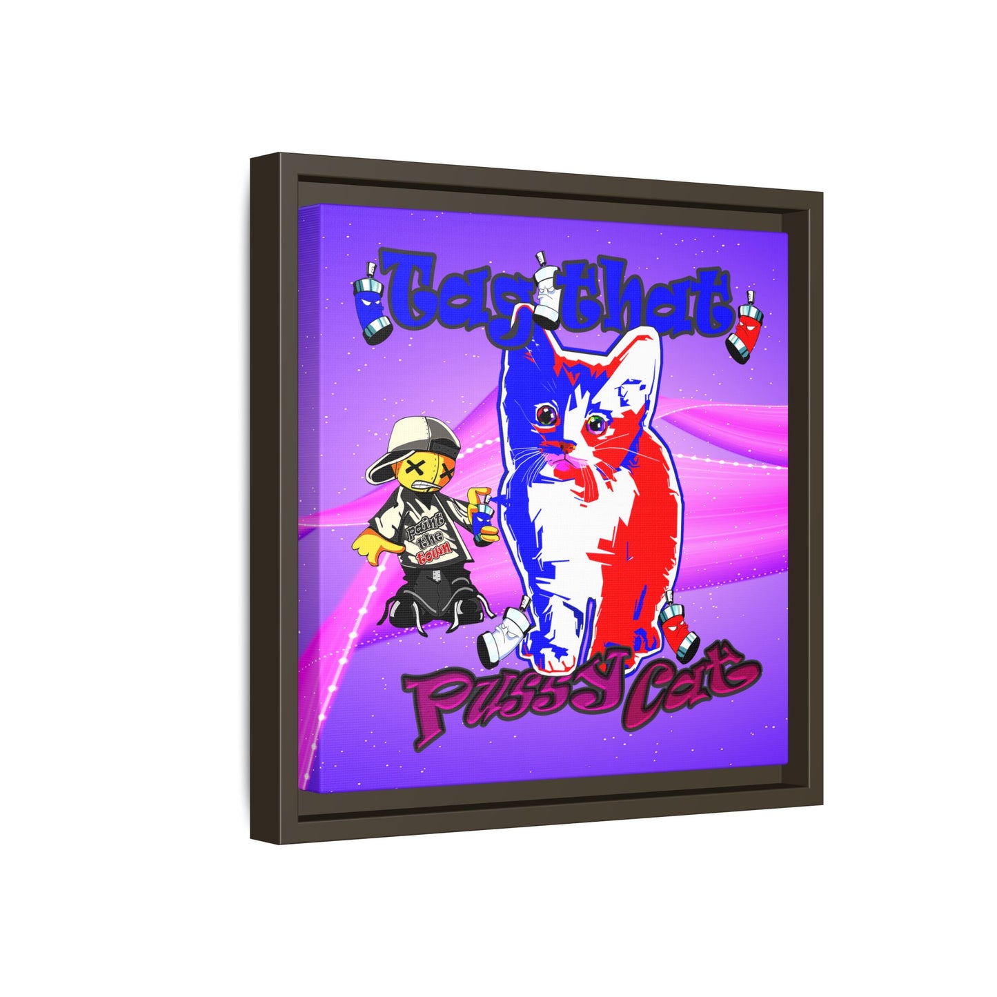 tag that - framed canvas art (purple-pink wave)