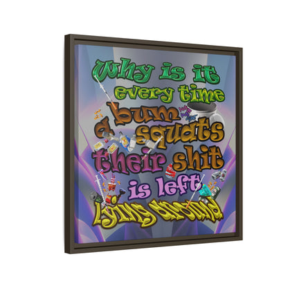 the bum's shit - framed canvas art (grey-pink wave)