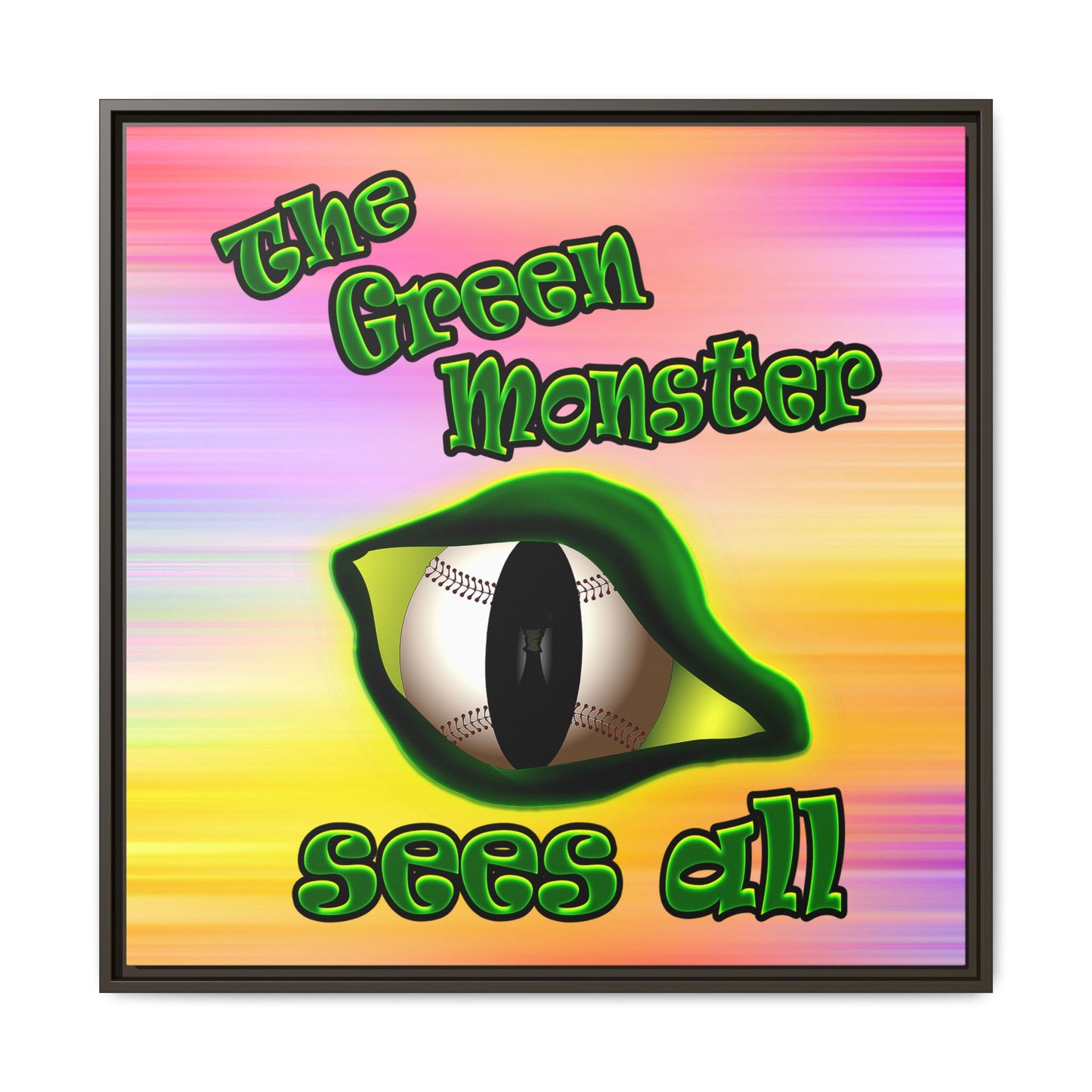 green monster - framed canvas art (color blur)