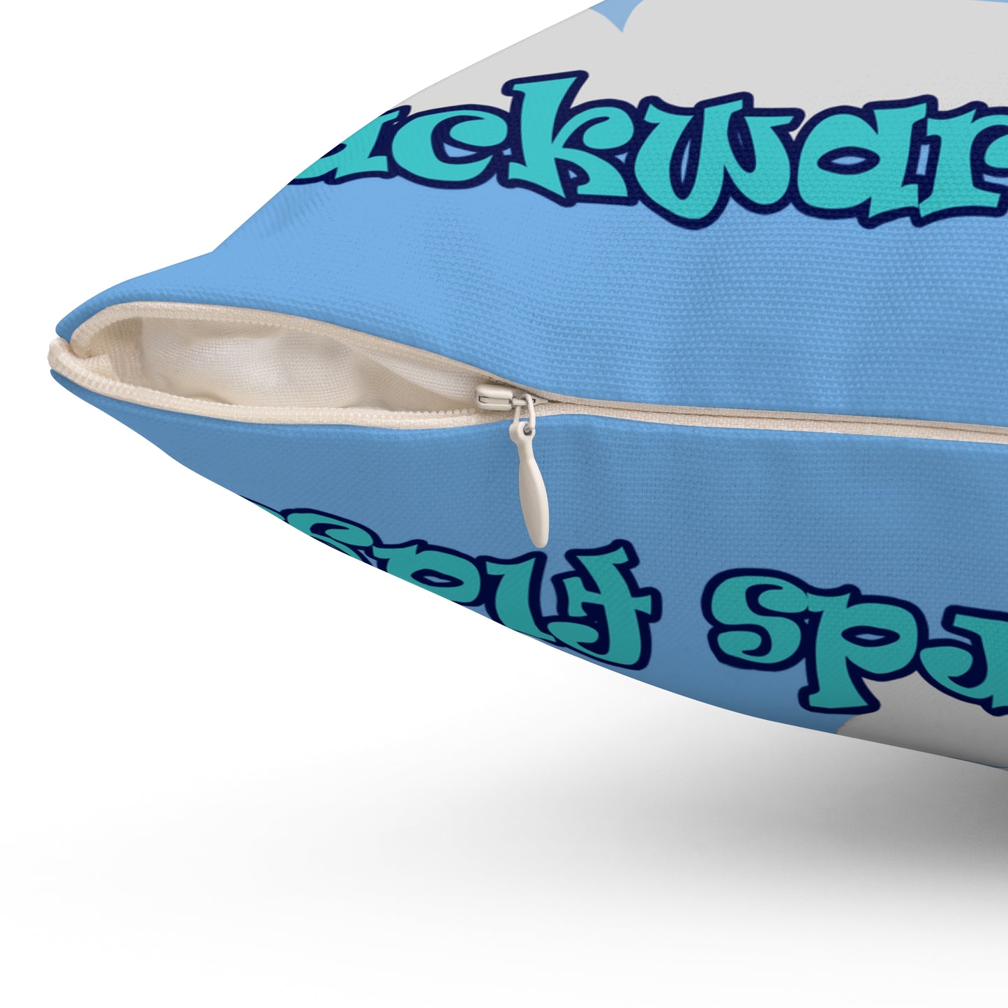 shoot for the stars - Spun Polyester Square Pillow - (light blue)