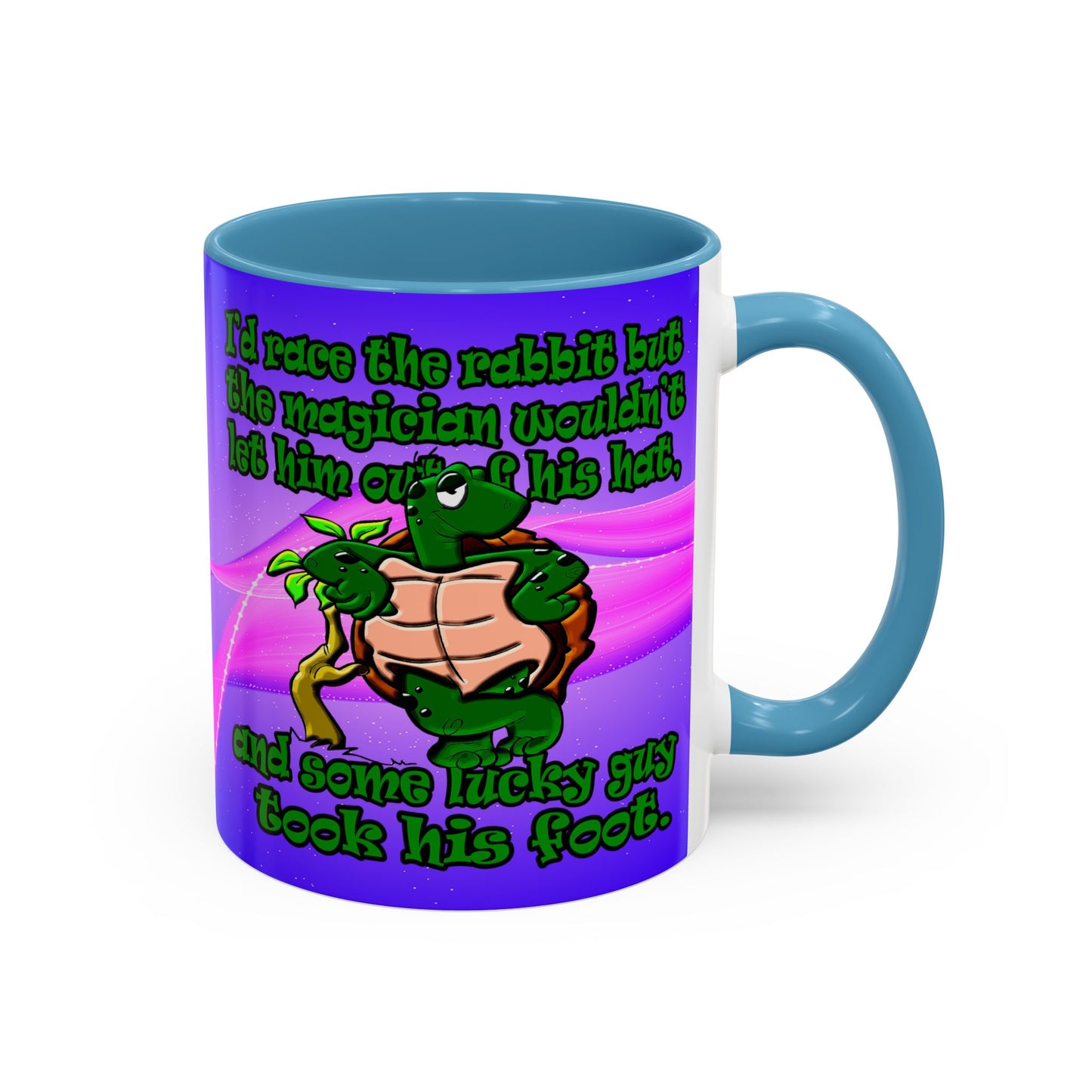 turtle race - Accent Mug (purple-pink wave)