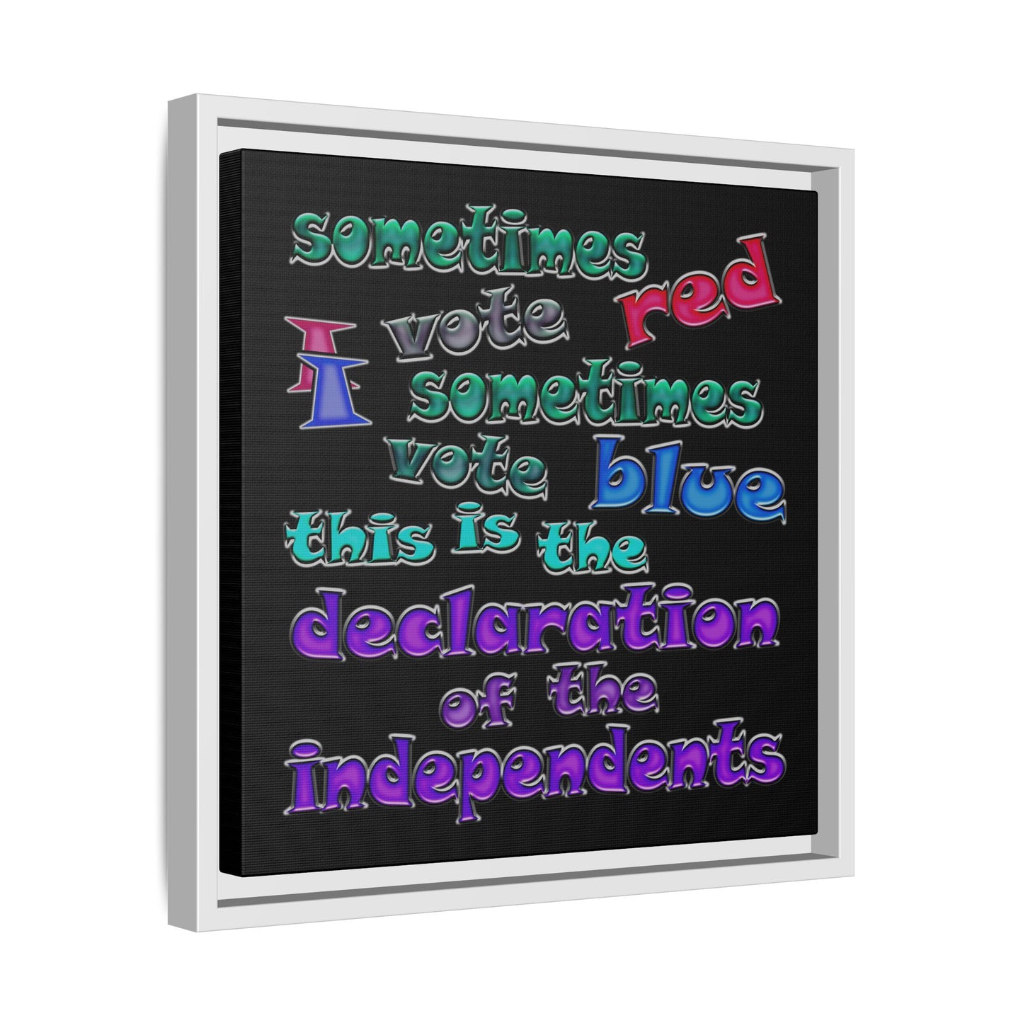 declaration of the independents - framed canvas art (black)