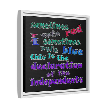 declaration of the independents - framed canvas art (black)