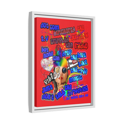 drop the beat - framed canvas art (red)