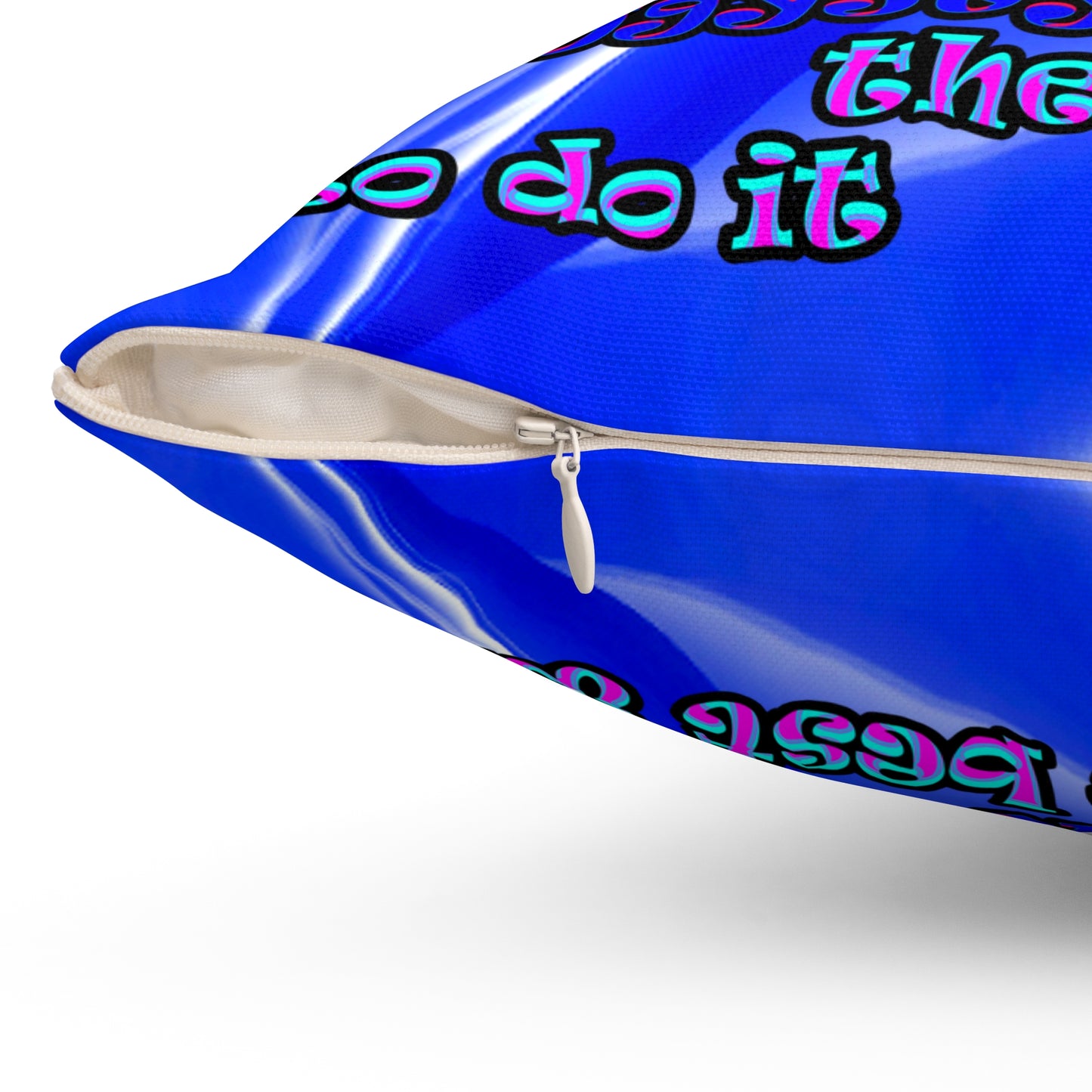 doggystyle - Spun Polyester Square Pillow - (blue-white wave)
