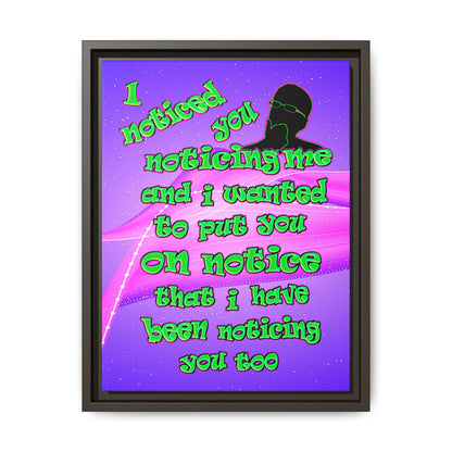 noticed you noticing - framed canvas art (purple-pink wave)