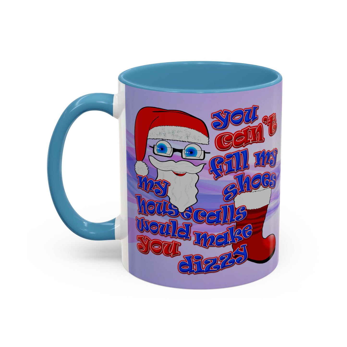 santa's shoes - Accent Mug (light blue-pink wave)