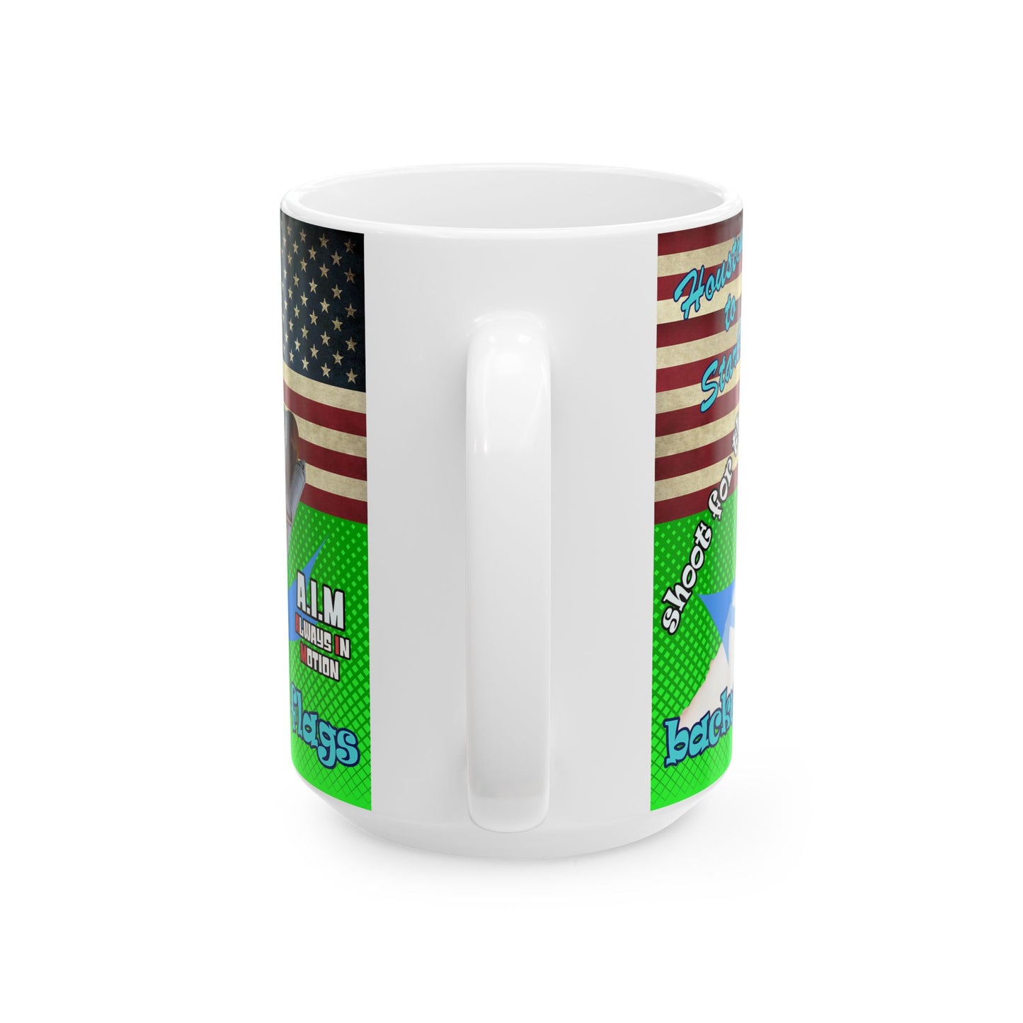 shoot for the stars - White Mug (logo green)