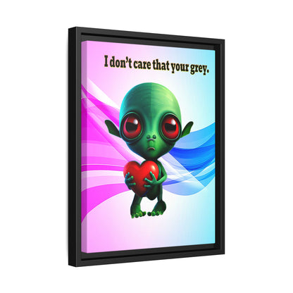 I don't care that your grey - framed canvas art (light blue-pink wave)