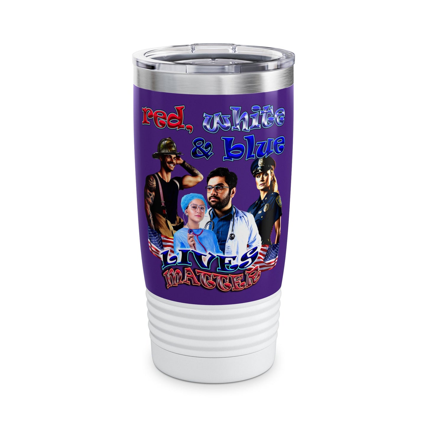 rw&b lives matter - Ringneck Tumbler, 20oz (purple)