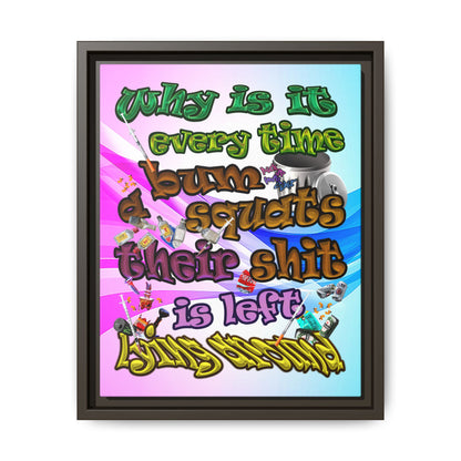 the bum's shit - framed canvas art (light blue-pink wave)