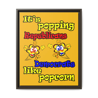 popping like popcorn - framed canvas art (yellow)