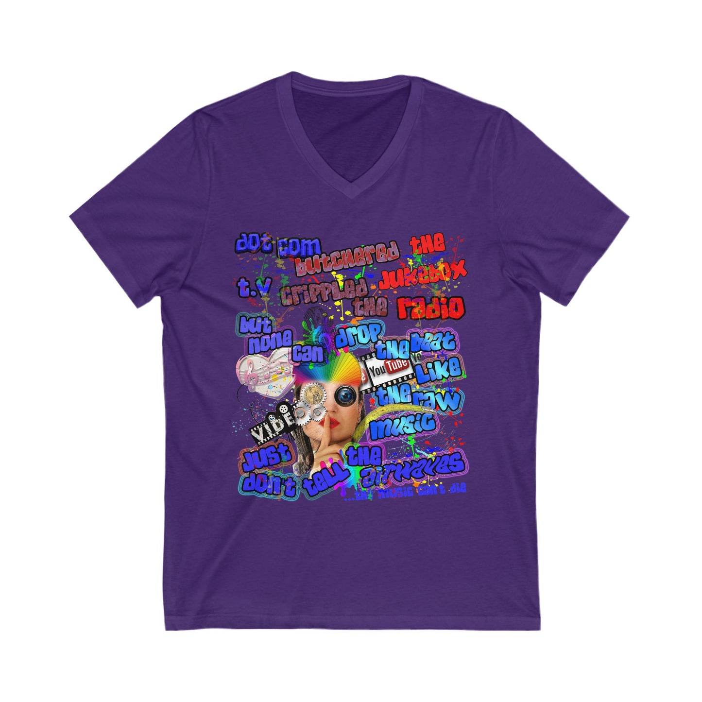 drop the beat - Unisex Jersey Short Sleeve V-Neck Tee