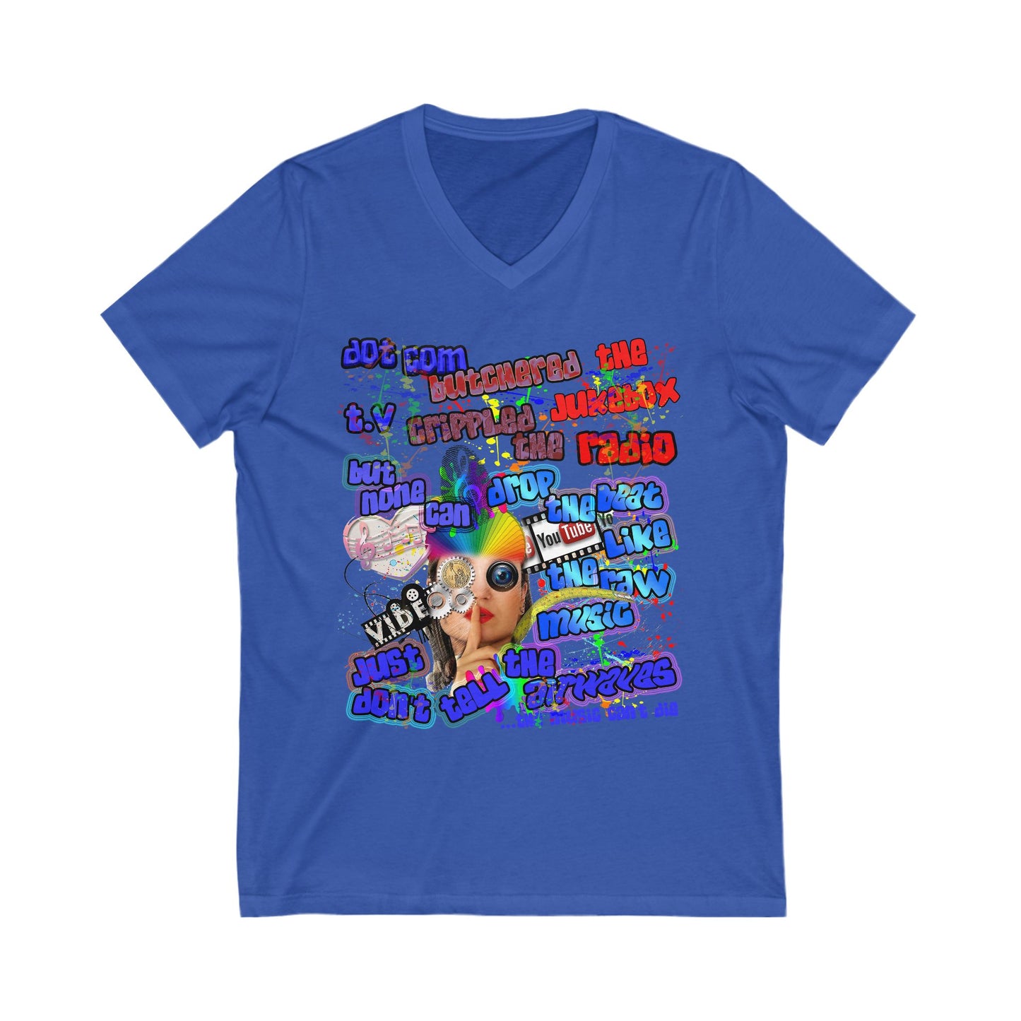 drop the beat - Unisex Jersey Short Sleeve V-Neck Tee