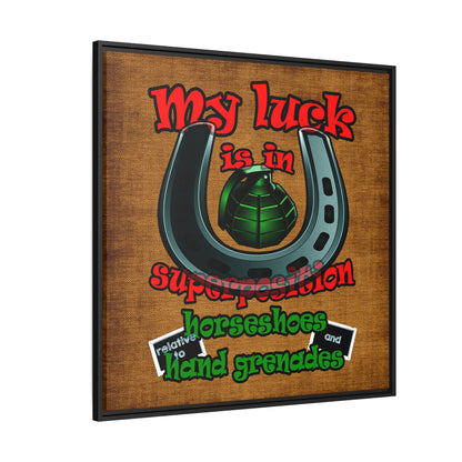 my luck - framed canvas art (brown papyrus)