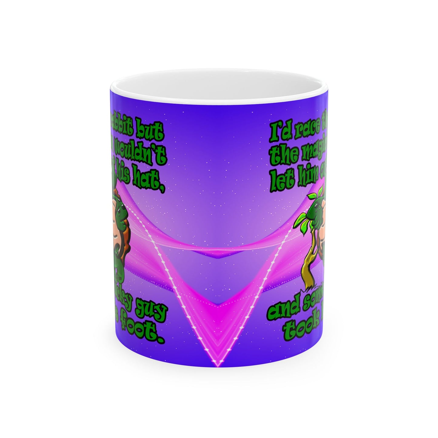 turtle race - White Mug (purple-pink wave)