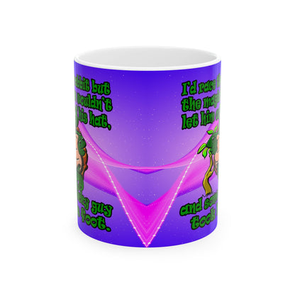 turtle race - White Mug (purple-pink wave)