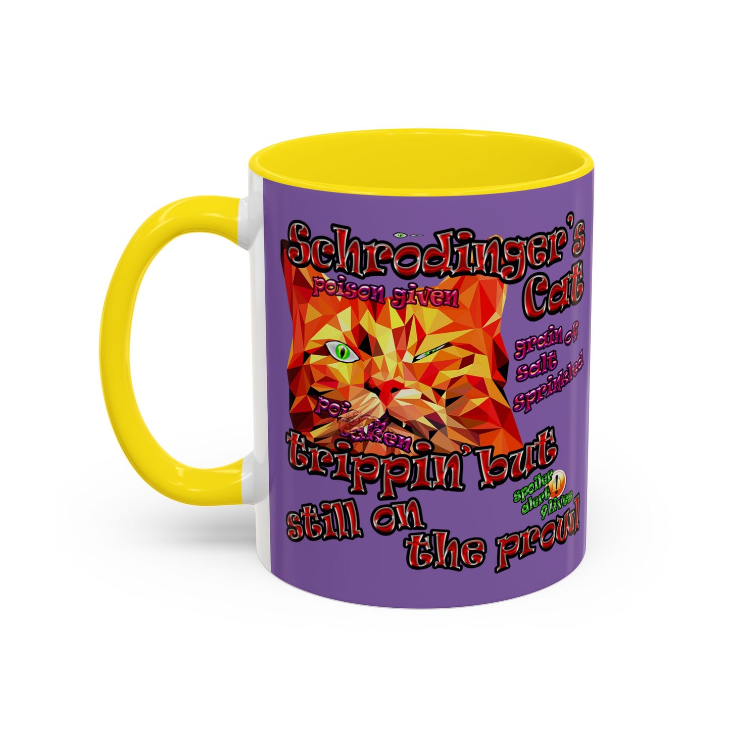 schrodinger's cat - Accent Mug (light purple)