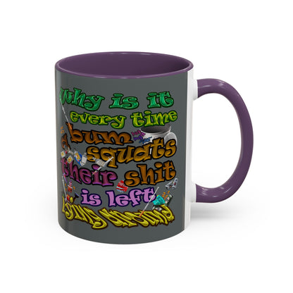 the bum's shit - Accent Mug (dark grey)