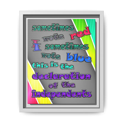 declaration of the independents - framed canvas art (rainbow split)