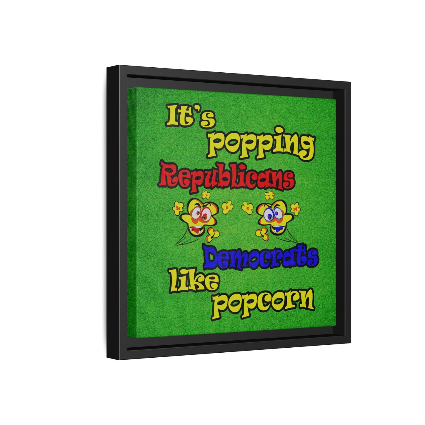 popping like popcorn - framed canvas art (green turf)