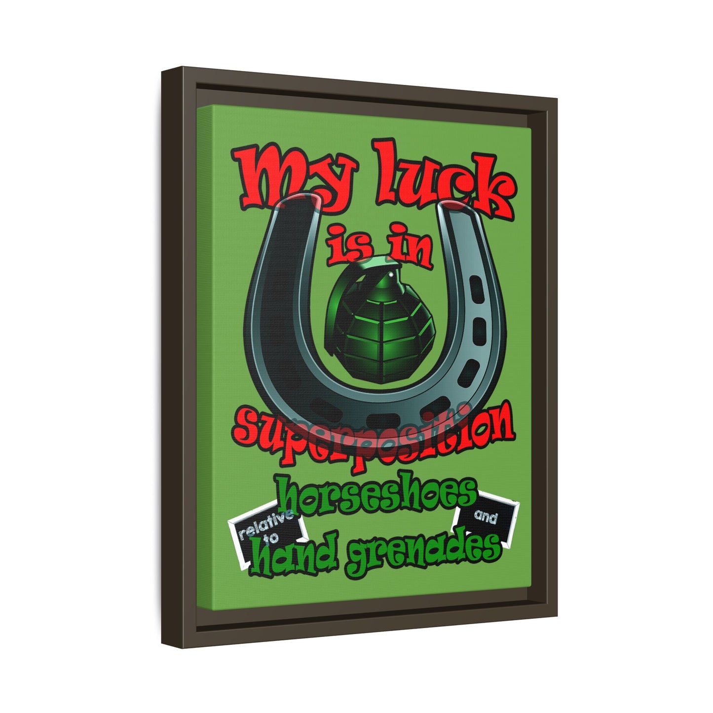 my luck - framed canvas art (green)