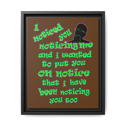 noticed you noticing - framed canvas art (brown)